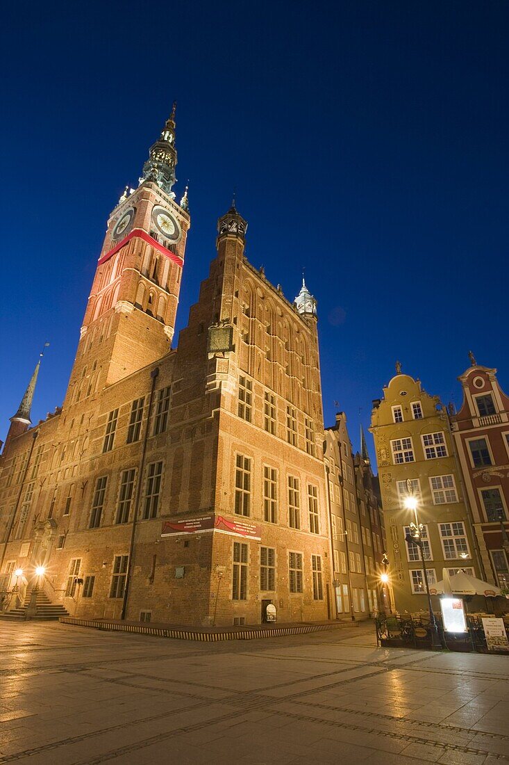 The Main Town Hall in Gdansk Old Town, built in 1492, Dlugi Targ (Long Market), Gdansk, Pomerania, Poland, Europe