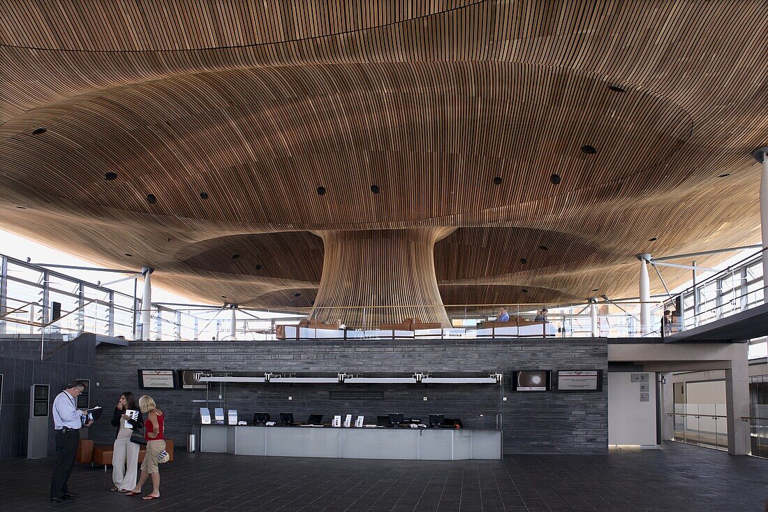 Interior of Welsh Assembly building, Cardiff, Wales, United Kingdom, Europe