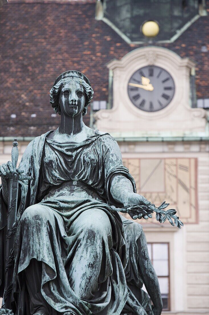 Part of statue of Franz 1, In der Burg, Hofburg Complex, Vienna, Austria, Europe