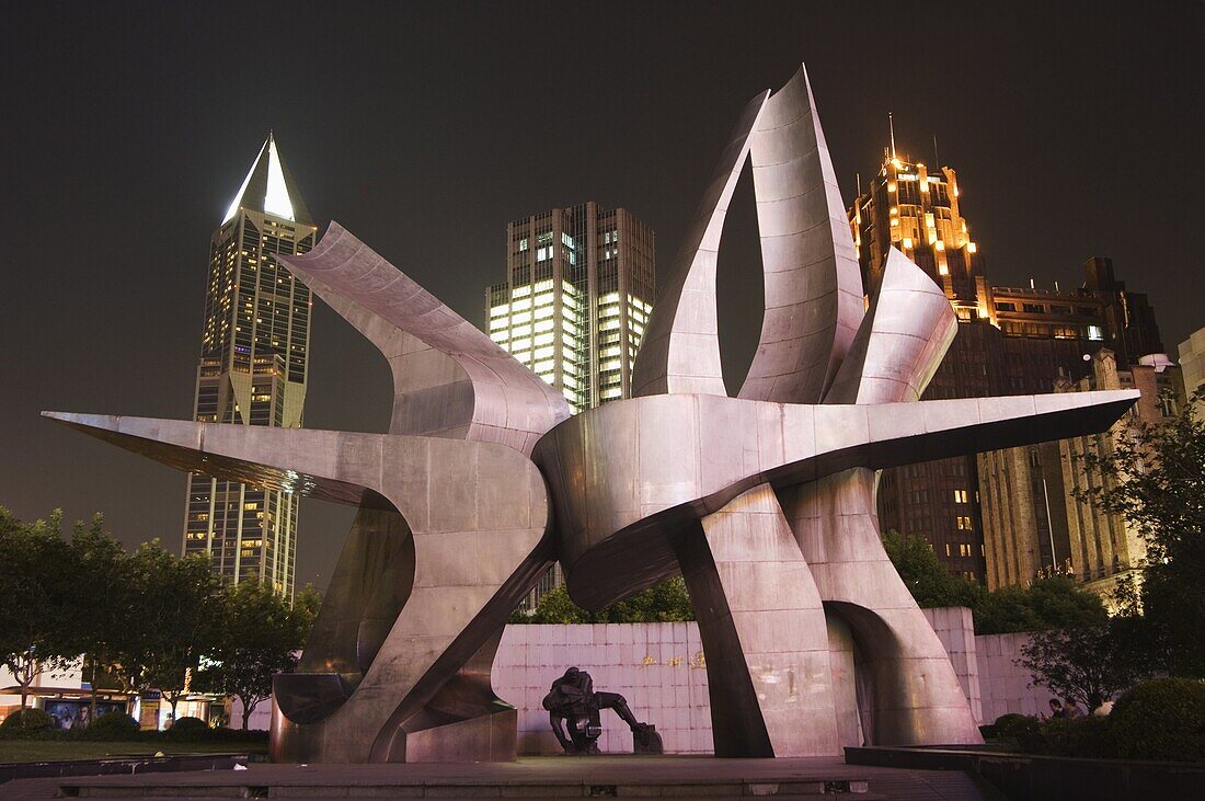 Modern art installation to commemorate the 530 revolution (May 15th 1925), Renmin Square, Shanghai, China, Asia