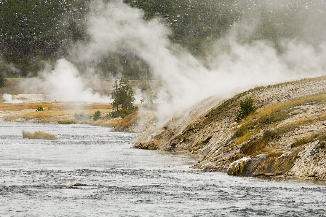 Firehole River near Lower Geyser Basin, Yellowstone National Park, UNESCO World Heritage Site, Wyoming, United States of America, North America