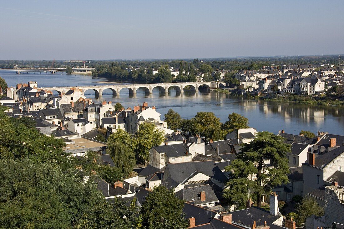 The town of Saumur on the River Loire, Maine-et-Loire, Pays de la Loire, France, Europe