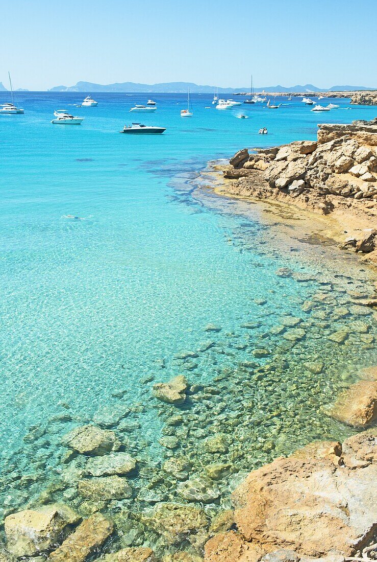 Formentera turquoise waters, Formentera, Balearic Islands, Spain, Mediterranean, Europe