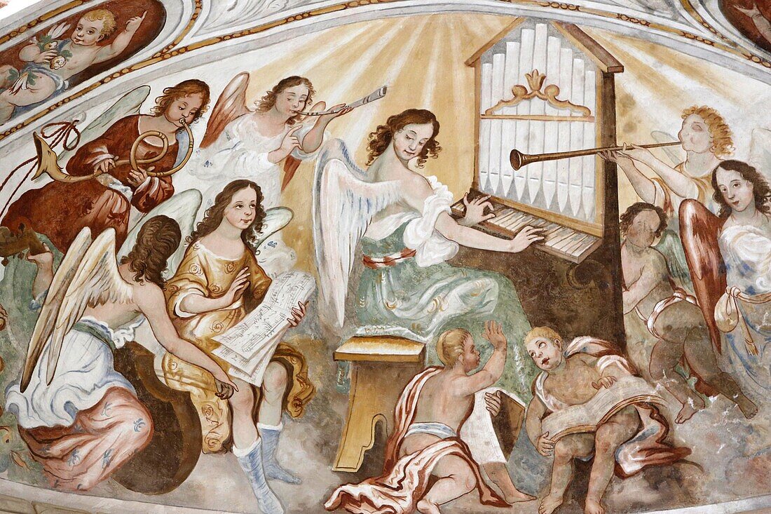Wall painting in Santa Maria of the Grottella sanctuary, Cupertino, Lecce, Apulia, Italy, Europe