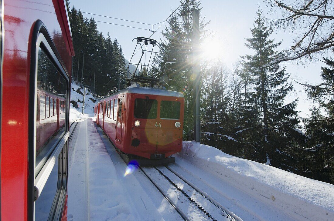 Montenvers glacier express, Chamonix, Haute-Savoie, French Alps, France, Europe