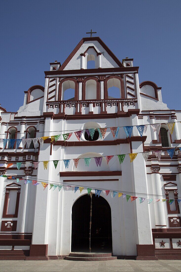 Facade of the Santo Domingo Church, originally built during the late 16th century, Chiapa de Corzo, Chiapas, Mexico, North America