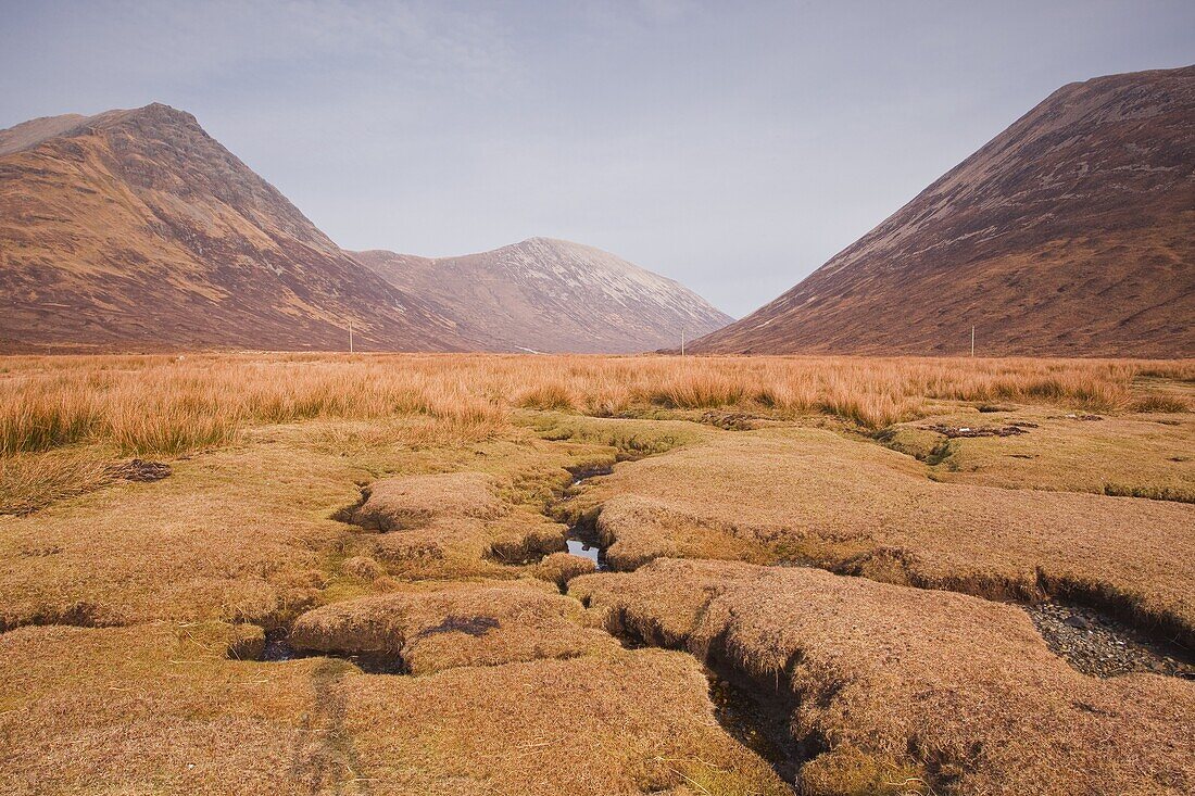 The mountain range of Strathaird on the Isle of Skye, Inner Hebrides, Scotland, United Kingdom, Europe
