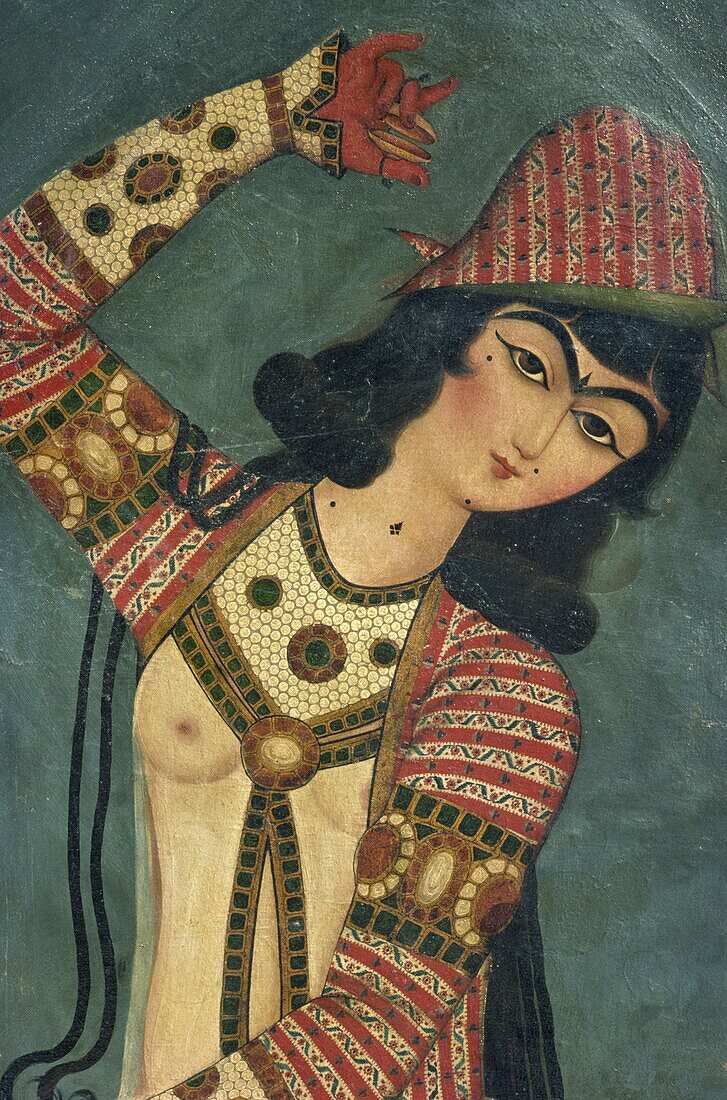 Qajar painting, Shiraz Museum, Shiraz, Iran, Middle East