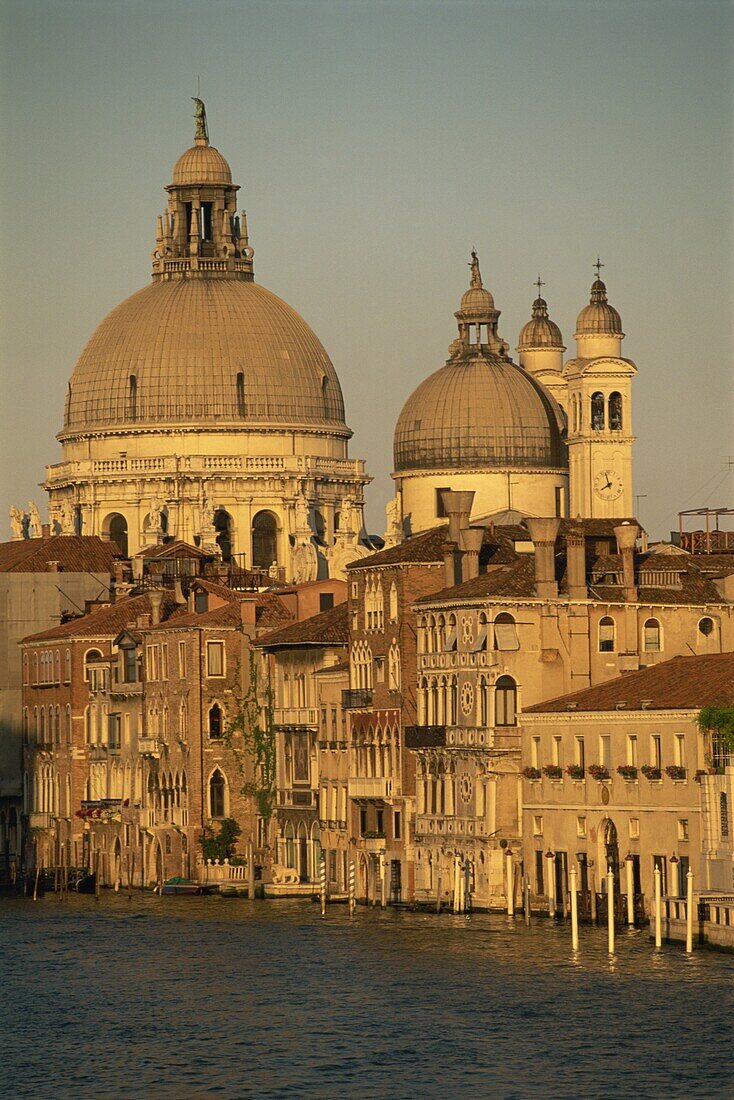 The church of Santa Maria della Salute, seen across the Grand Canal, from the Academia Bridge, Venice, UNESCO World Heritage Site, Veneto, Italy, Europe