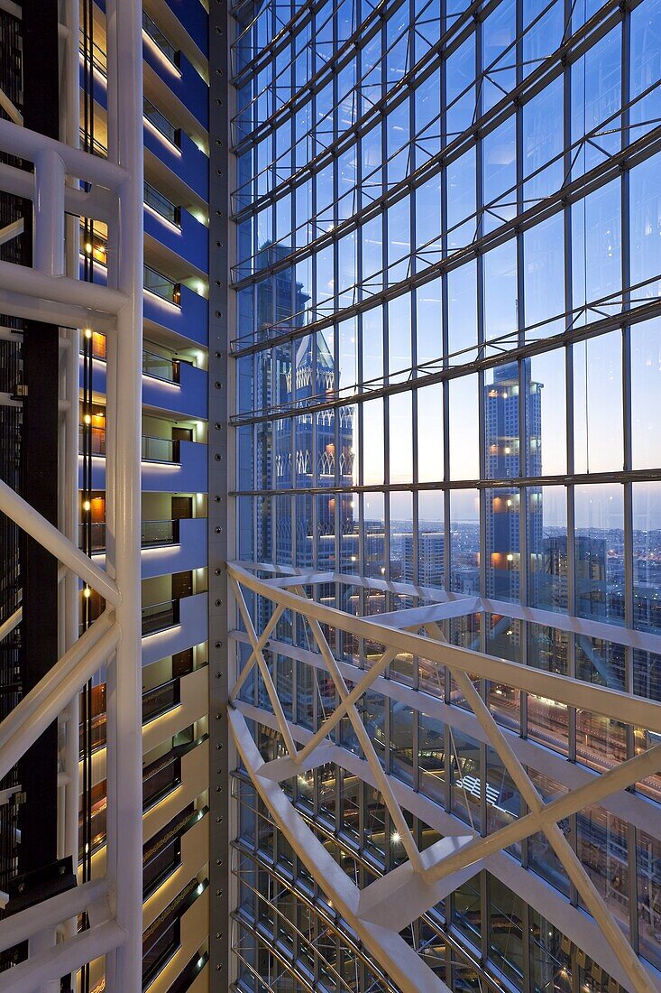 Modern architecture inside a luxury office and hotel building, Dubai, United Arab Emirates, Middle East