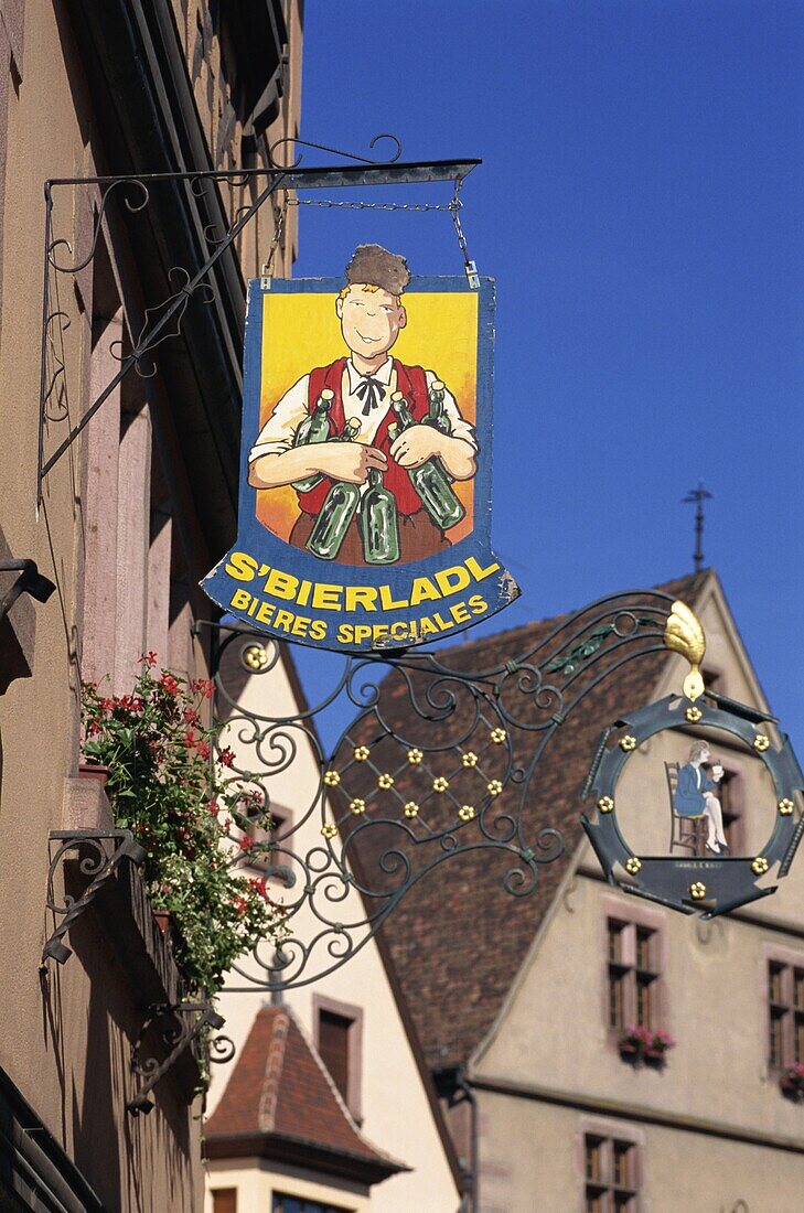 Shop sign, Kaysersberg, Alsace, France, Europe