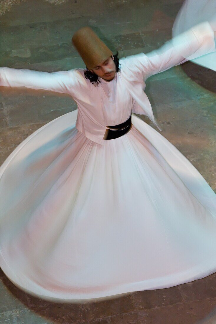 The Mevlevi, (Whirling Dervishes) performing the Sema (ceremony), Istanbul, Turkey, Europe