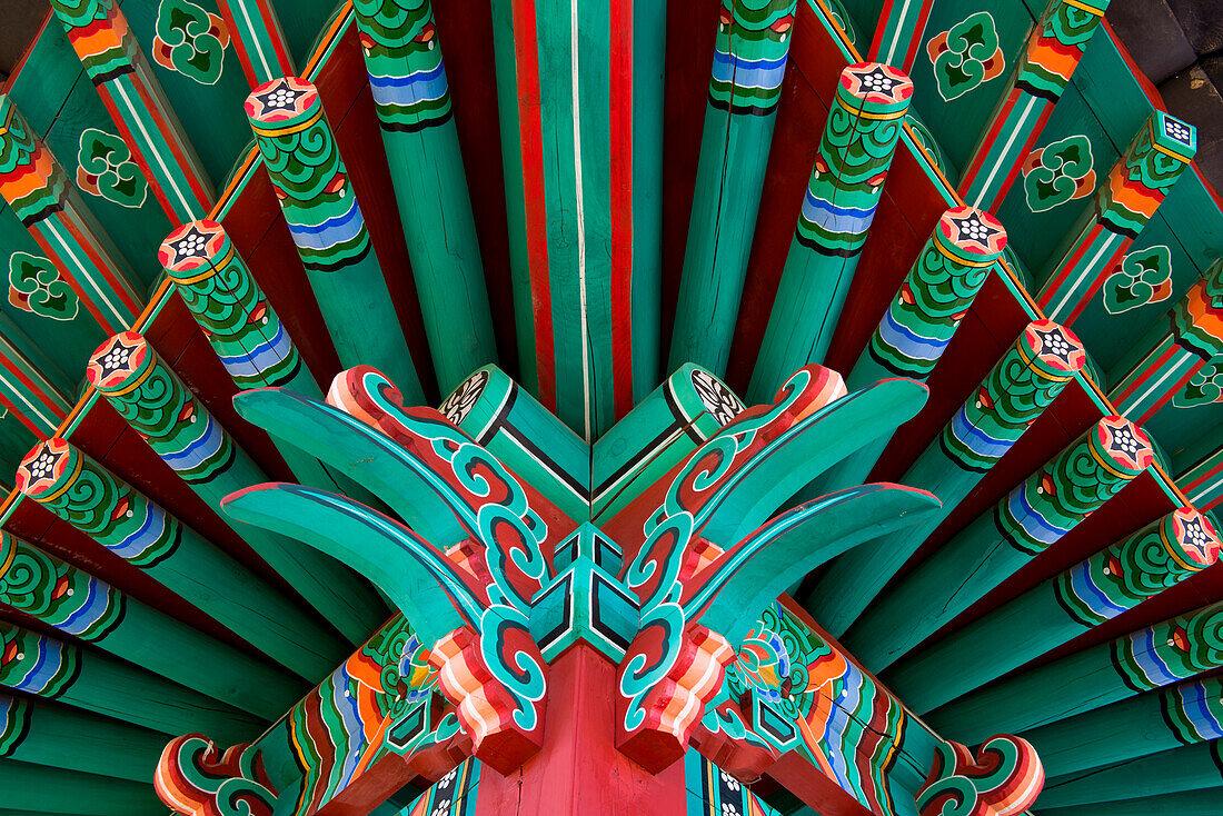 Coloful detail of house front, Busan, Yeongnam, South Korea, Asia