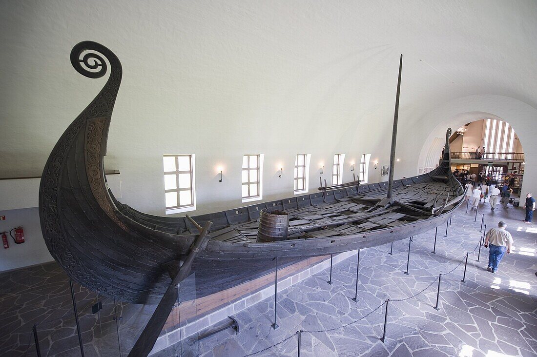 Oseberg Viking ship excavated from Oslofjord, Vikingskipshuset (Viking Ship Museum), Oslo, Norway, Scandinavia, Europe
