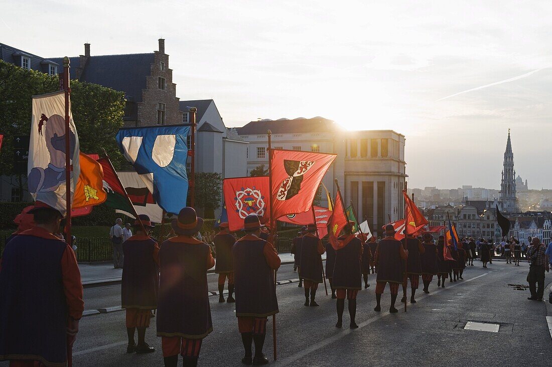 Medieval procession, Brussels, Belgium, Europe