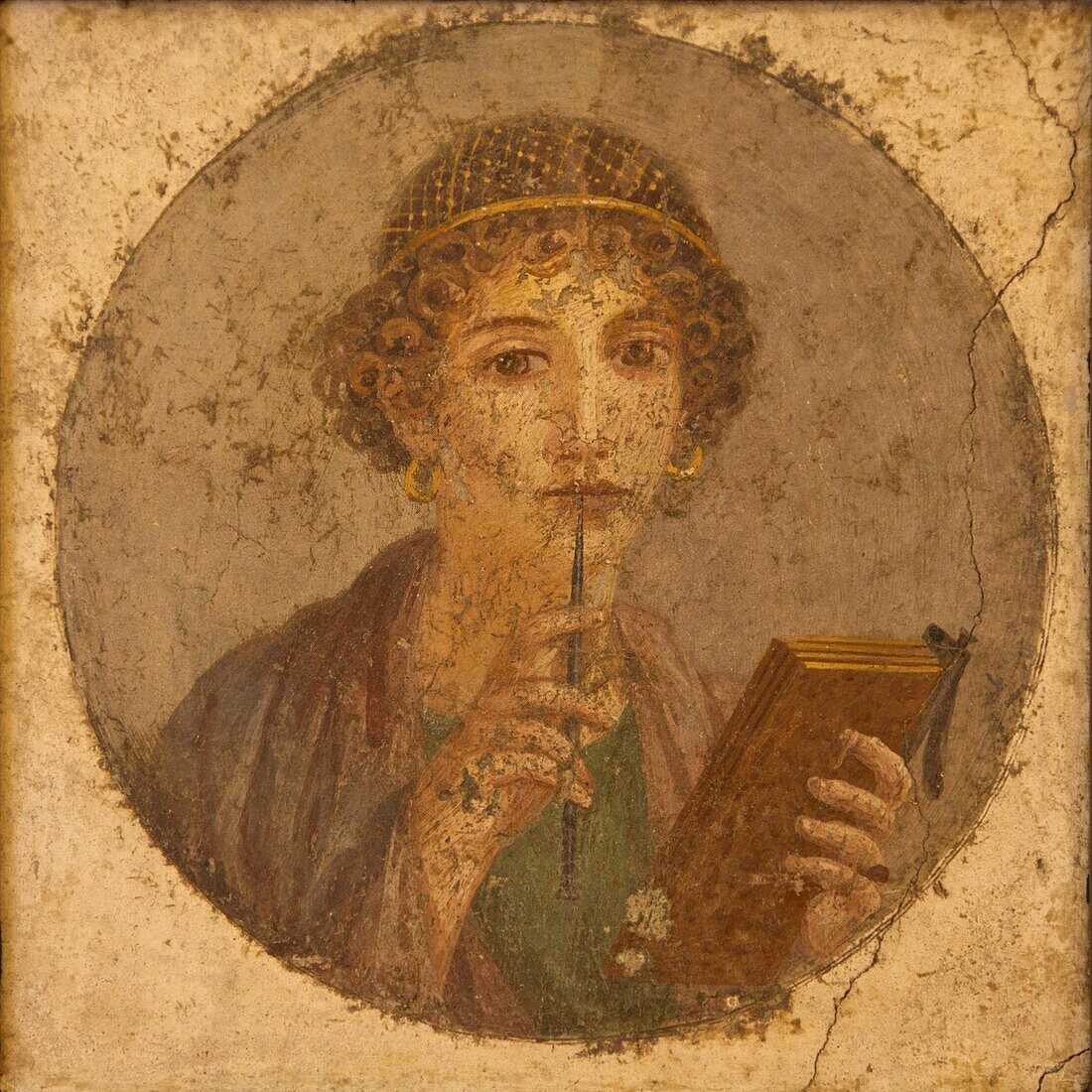 Portrait of young girl, Sappho, from Pompeii, National Archaeological Museum, Naples, Campania, Italy, Europe