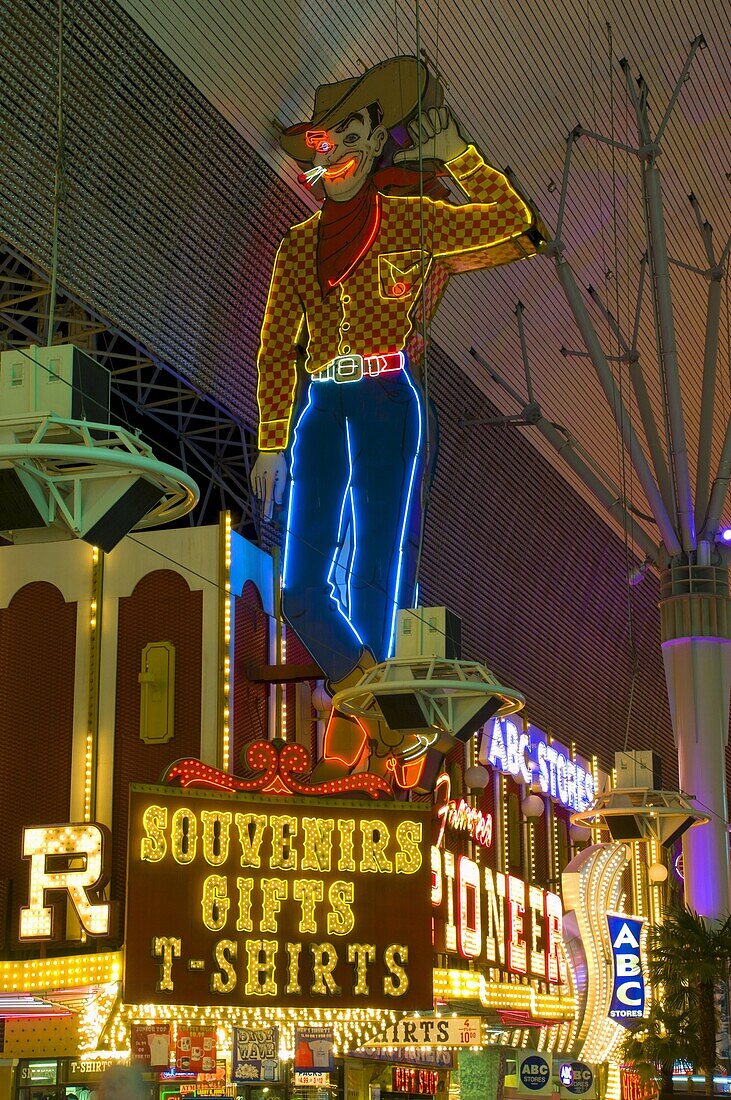 Fremont Street, Downtown Old Las Vegas, Las Vegas, Nevada, United States of America, North America