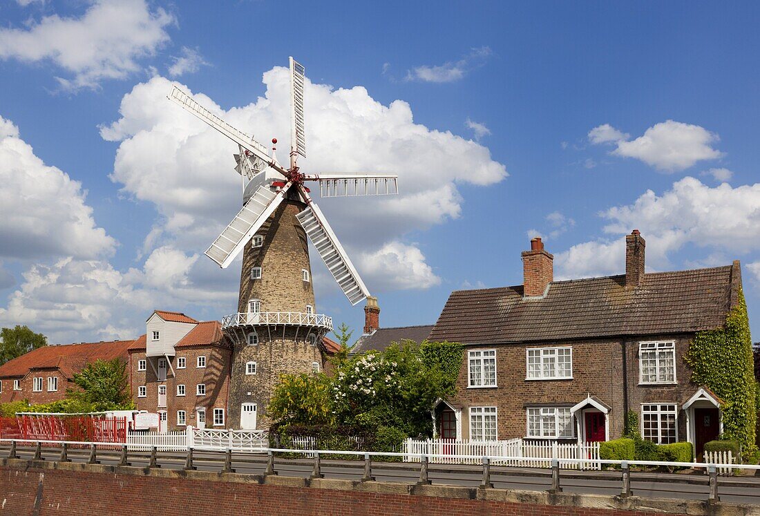 The Maud Foster Windmill is a seven storey, five sailed windmill located by the Maud Foster Drain, Skirbeck, Boston, Lincolnshire, England, United Kingdom, Europe