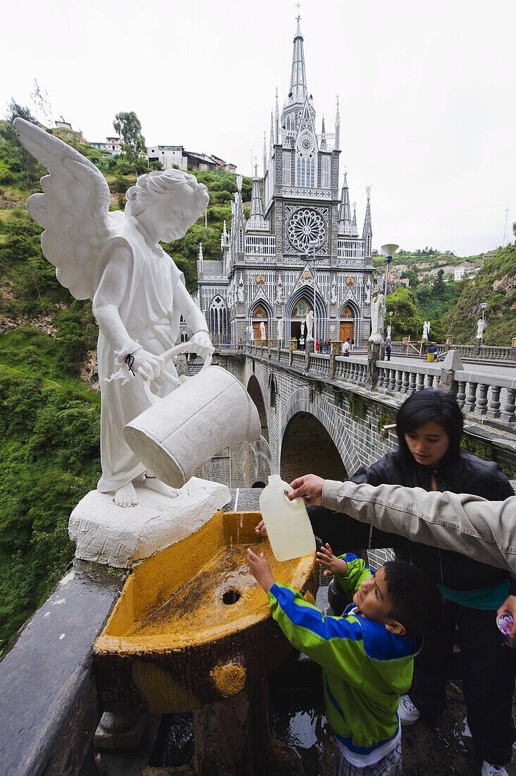 Water fountain at Santuario de las Lajas, Ipiales, Colombia, South America