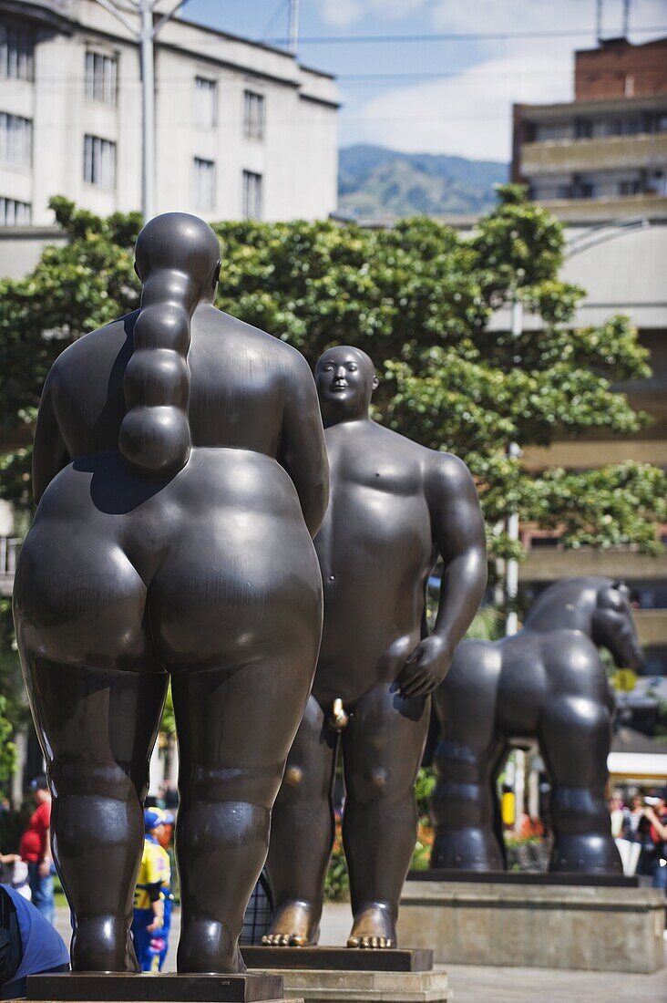 Sculptures by Fernando Botero, Plazoleta de las Esculturas, Medellin, Colombia, South America