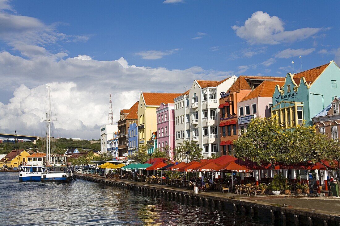 Stores on Handelskade, Punda District, Willemstad, Curacao, Netherlands Antilles, West Indies, Caribbean, Central America