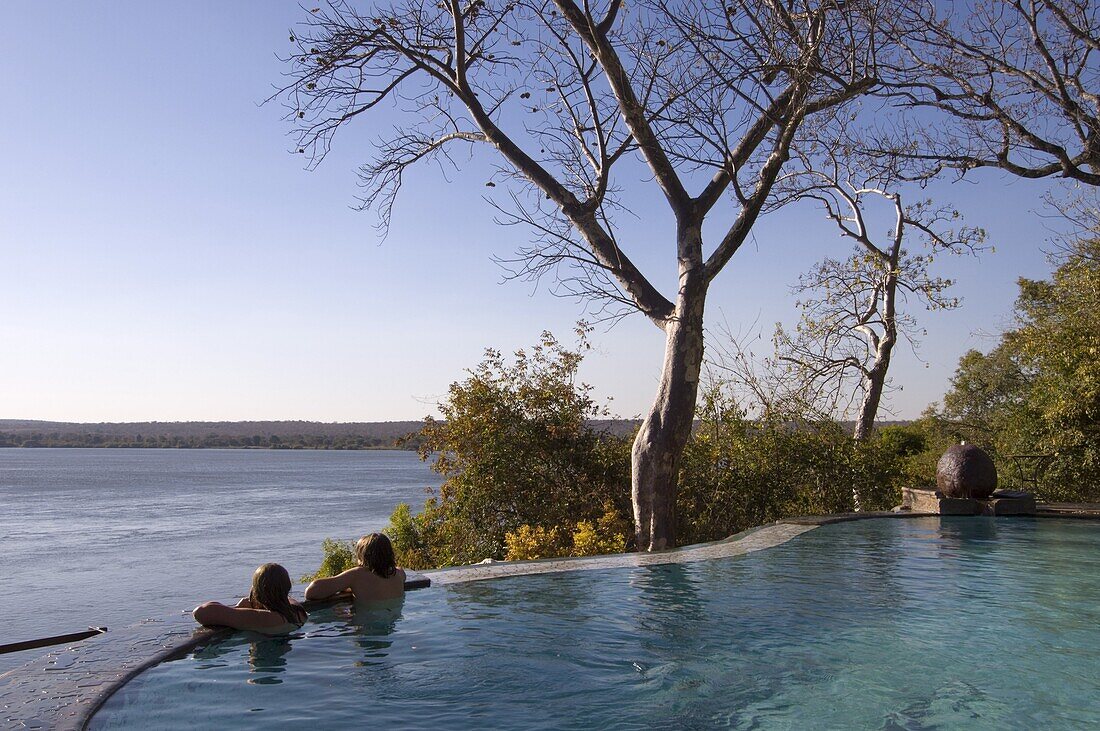 The River Club lodge, Zambesi River, Zambia, Africa