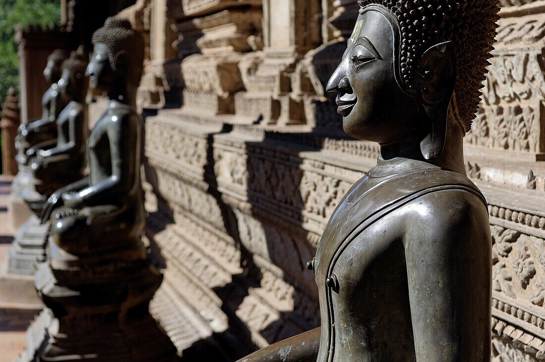 Wat Phra Keo, original location of the Emerald Buddha, seized by the Thais in 1778 and taken to Bangkok, Vientiane, Laos, Indochina, Southeast Asia, Asia