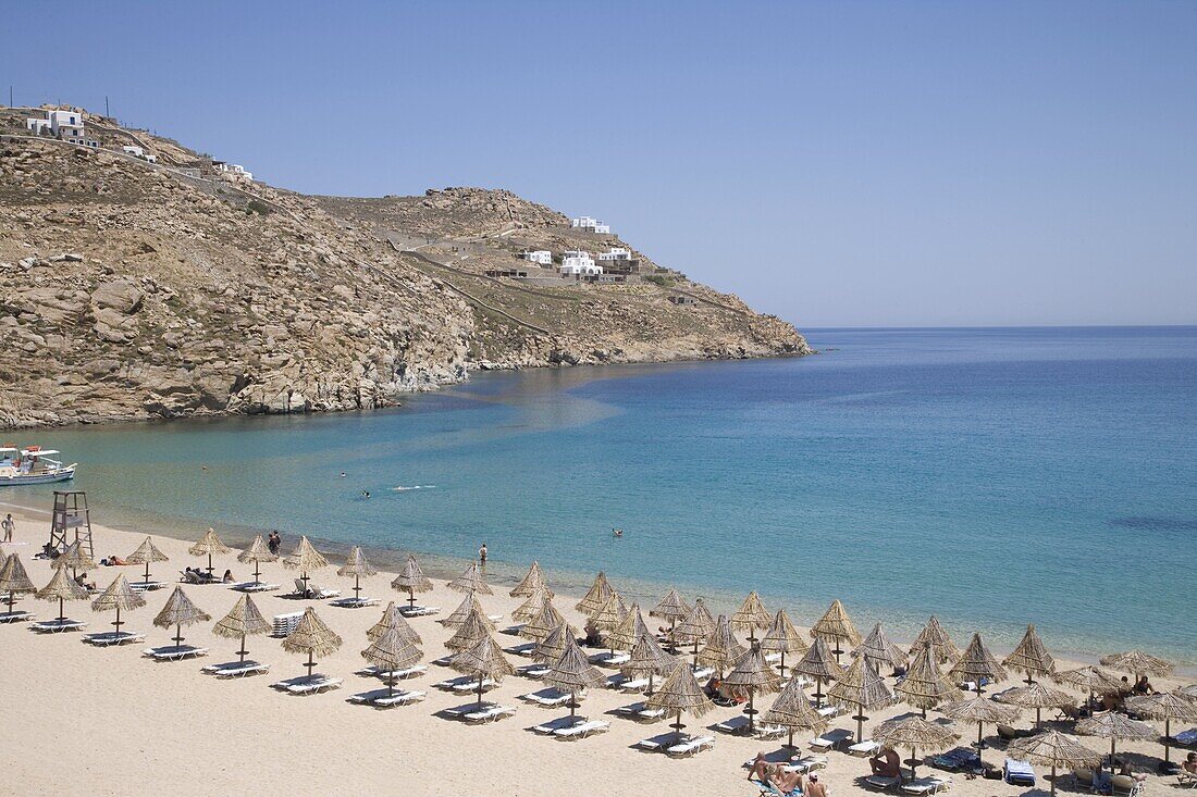 Super Paradise Beach, Mykonos, Cyclades, Greek Islands, Greece, Europe