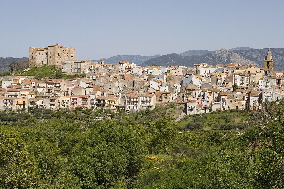 View of Castelbuono, Sicily, Italy, Europe