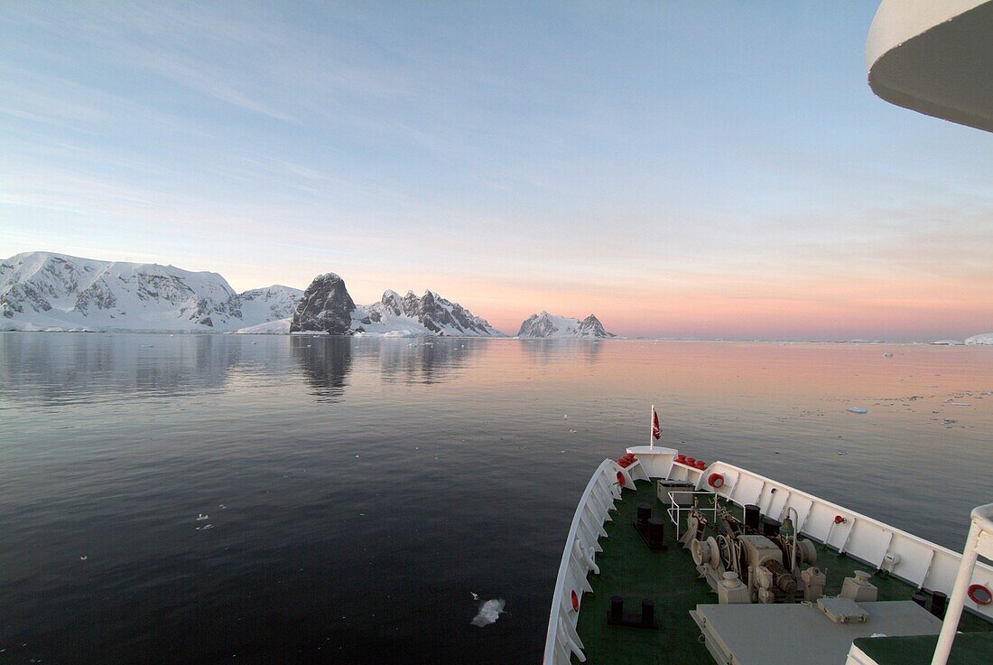 Lemaire Channel at dawn, Antarctica, Polar Regions