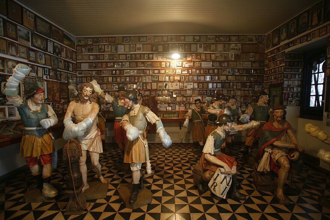 The miracle room with votive offerings and prayers next to the Basilica do Bom Jesus de Matosinhos, Congonhas, Minas Gerais, Brazil, South America