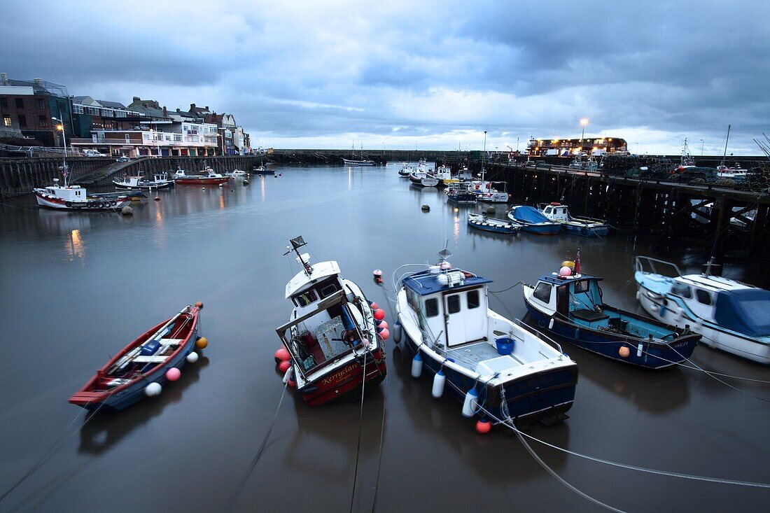 Fishing boats in the Harbour at Bridlington, East Riding of Yorkshire, Yorkshire, England, United Kingdom, Europe