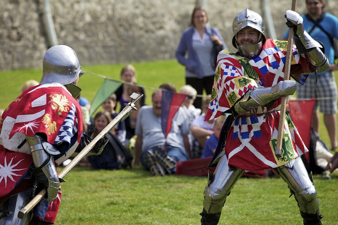 Reenactment of a knight's fight in the Tower of London, England, United Kingdom, Europe