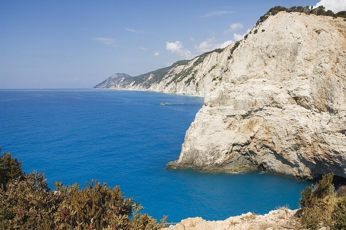 Porto Katsiki beach, west coast of Lefkada (Lefkas), Ionian Islands, Greek Islands, Greece, Europe