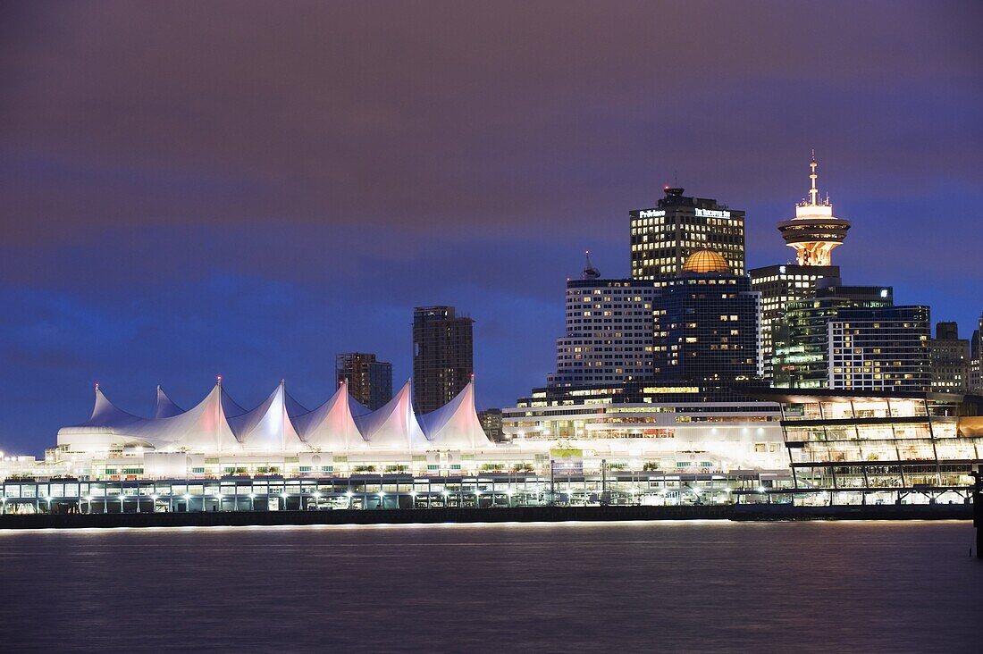 Canada Place Exhibition and Convention Centre, on Burrard Inlet, Vancouver, British Columbia, Canada, North America