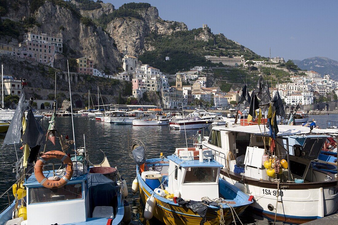 The port of Amalfi, Costiera Amalfitana, UNESCO World Heritage Site, Campania, Italy, Europe