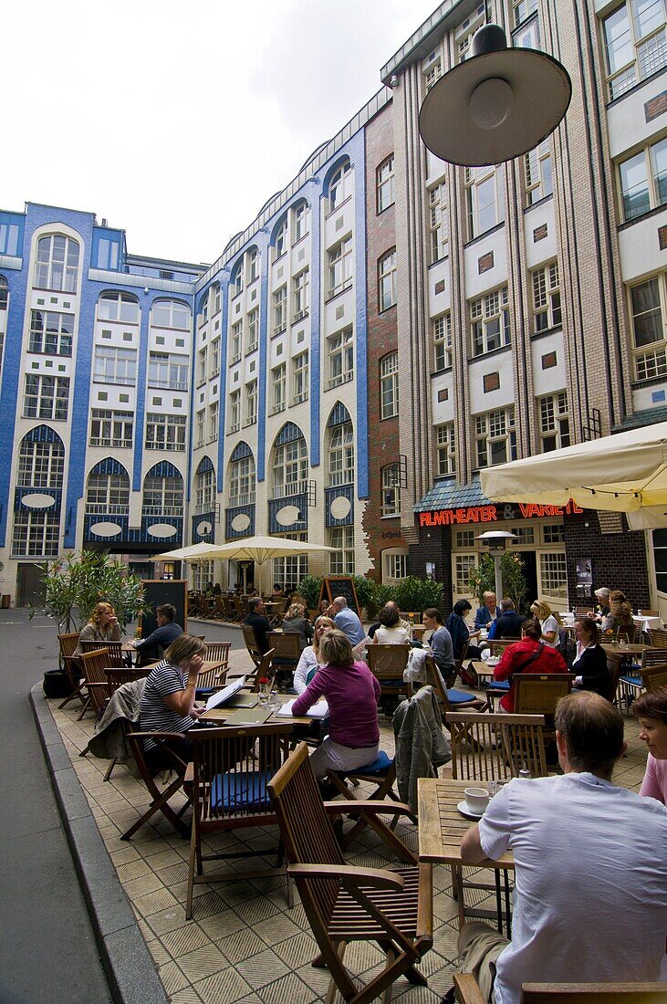 The Hackescher Markt (Hacke's Market) and the famous Hackesche Hofe courtyard, Berlin, Germany, Europe