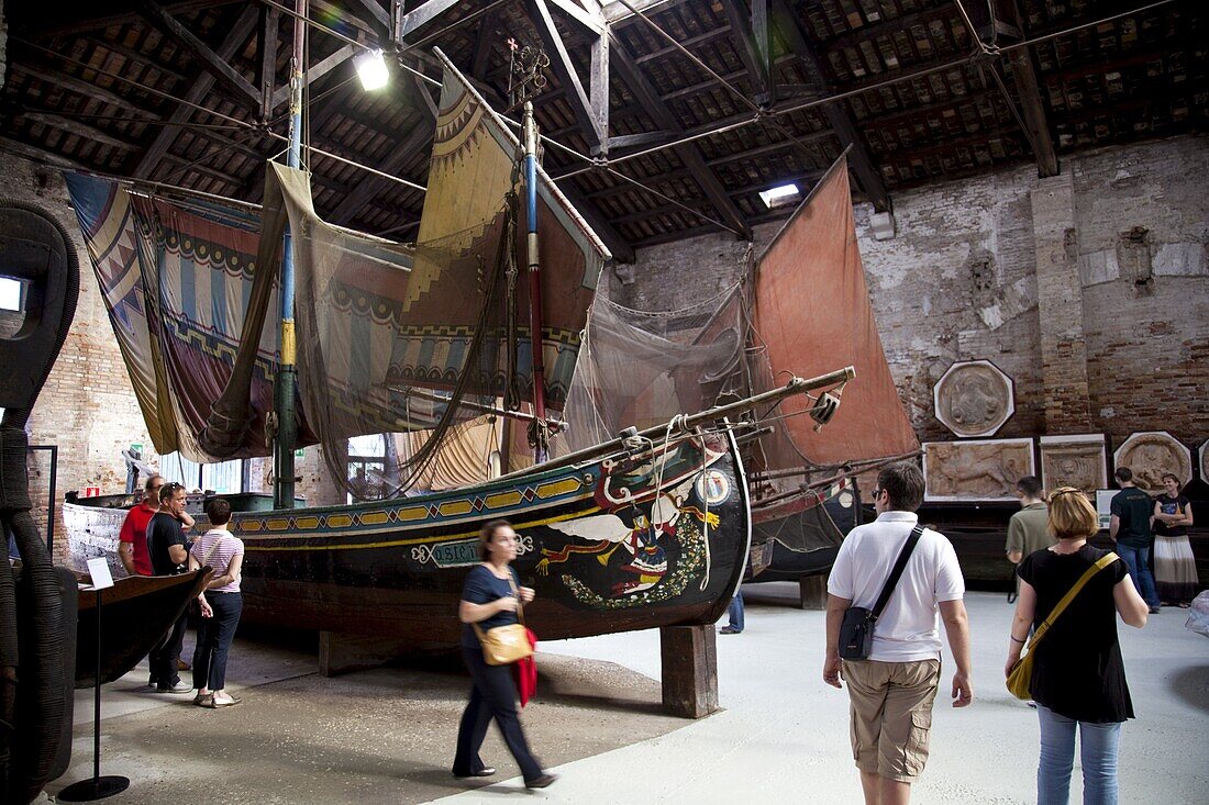 Naval museum located inside the Venice Arsenale, Venice, Veneto, Italy, Europe