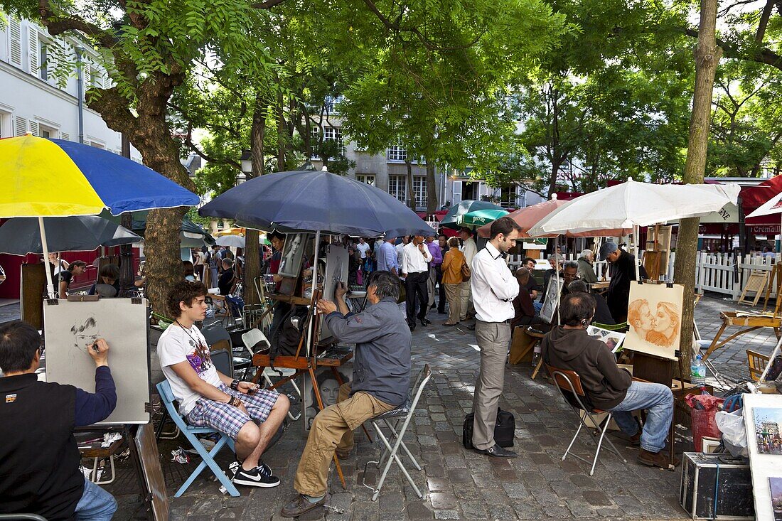 Place du Tertre, Montmartre, Paris, France, Europe