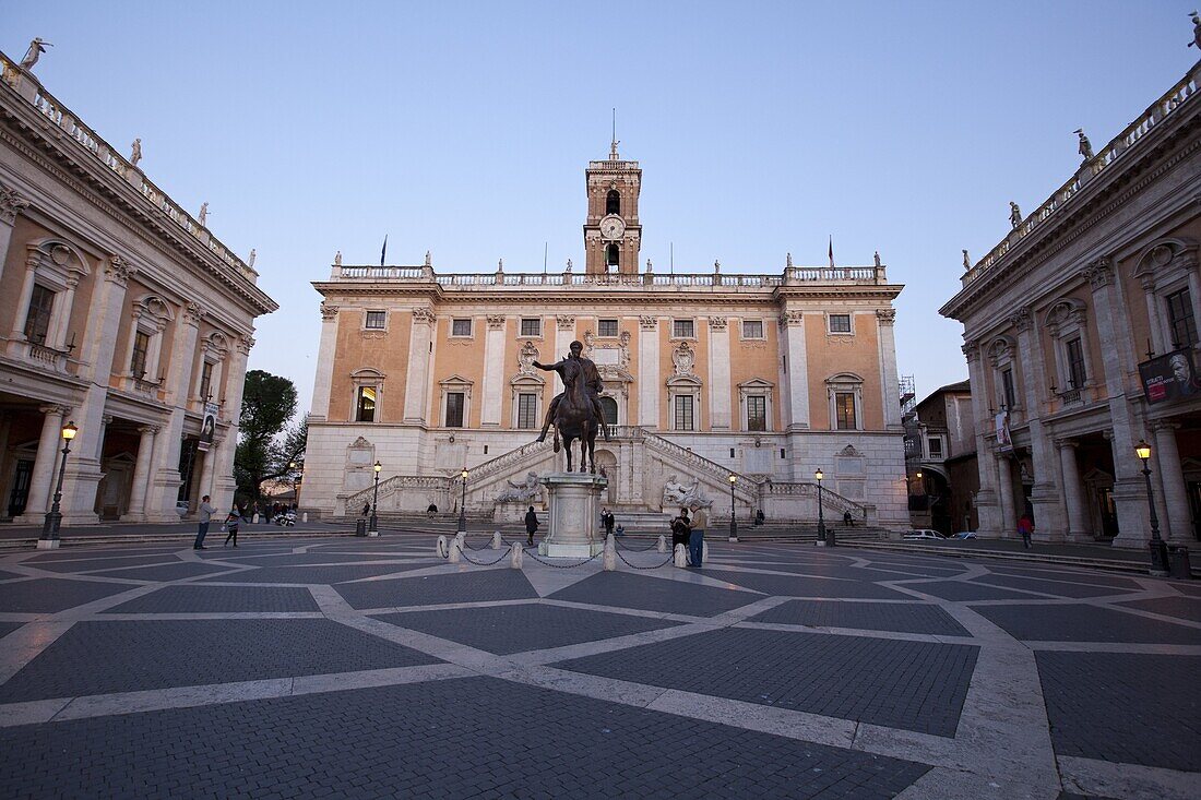 The Campidoglio, the buildings house the city hall and Capitoline museums, Rome, Lazio, Italy, Europe