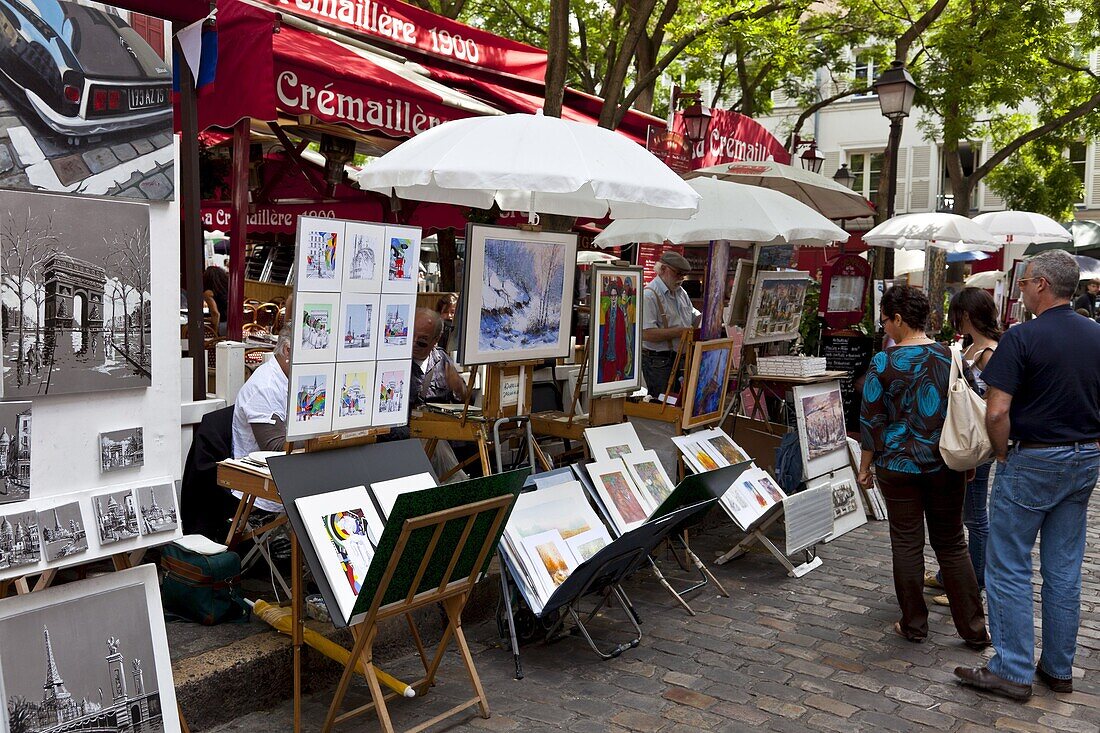 Place du Tertre, Montmartre, Paris, France, Europe