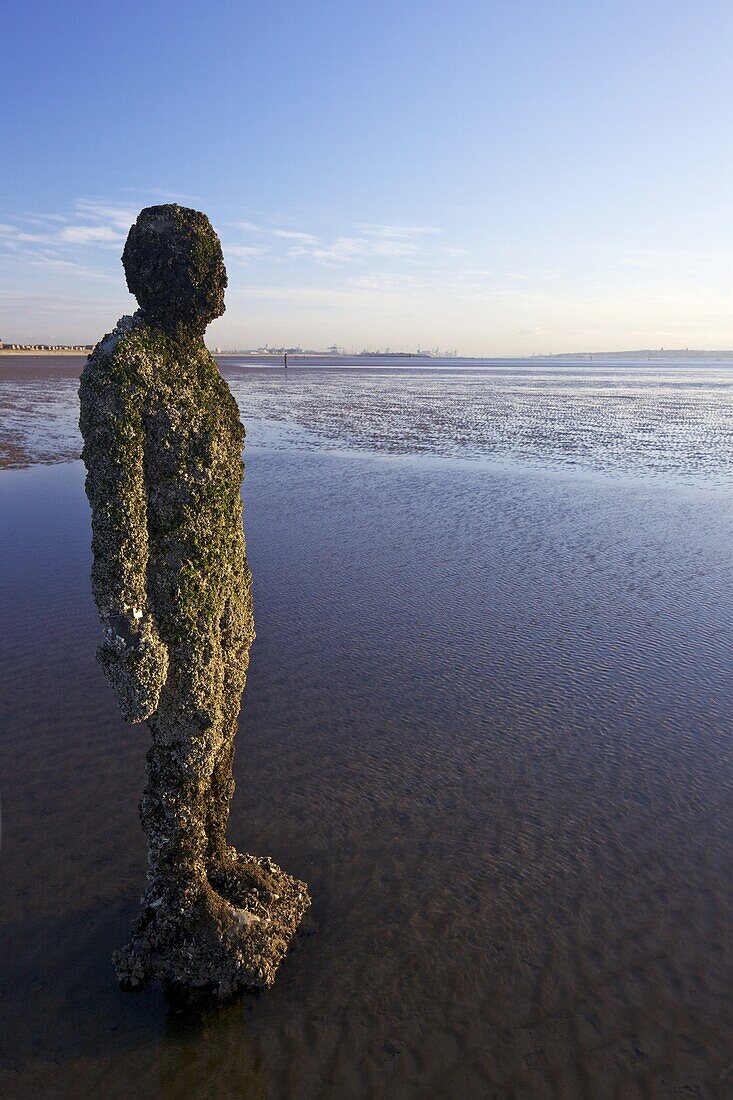 Antony Gormley sculpture, Another Place, Crosby Beach,  November, Merseyside, England, United Kingdom, Europe