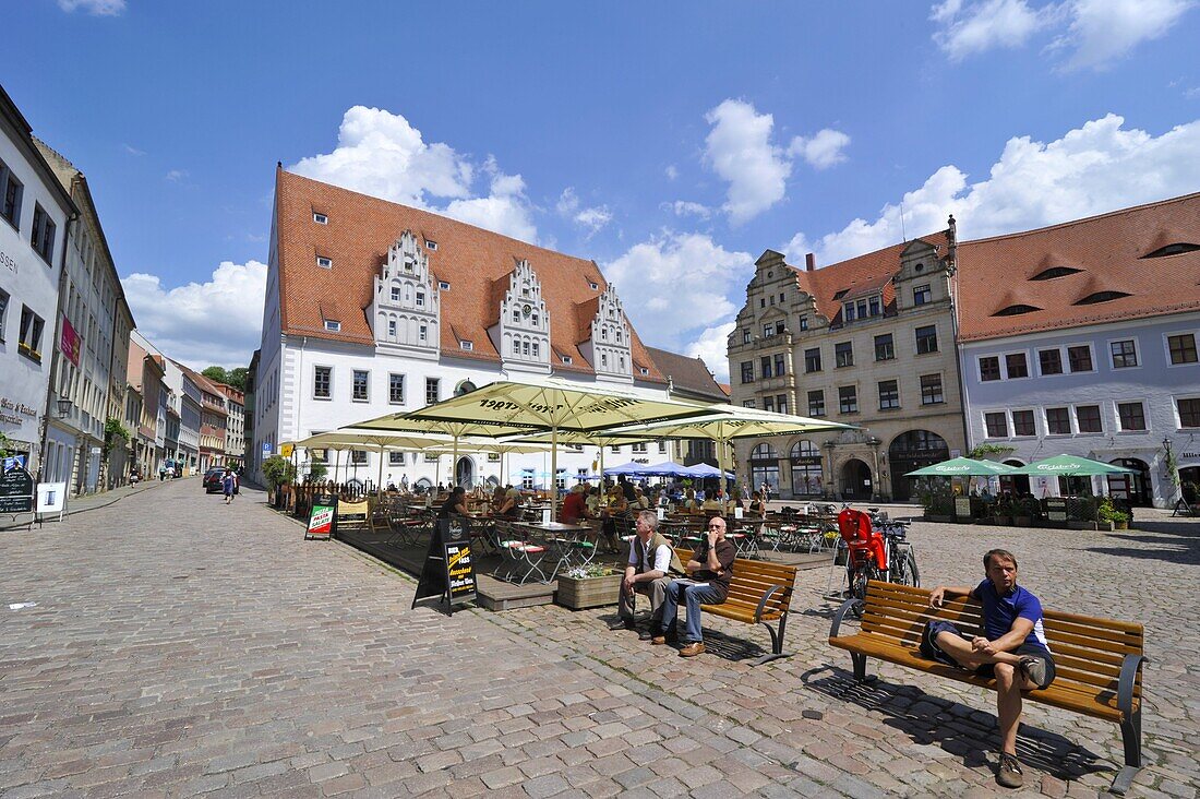 Town square in Meissen, Saxony, Germany, Europe