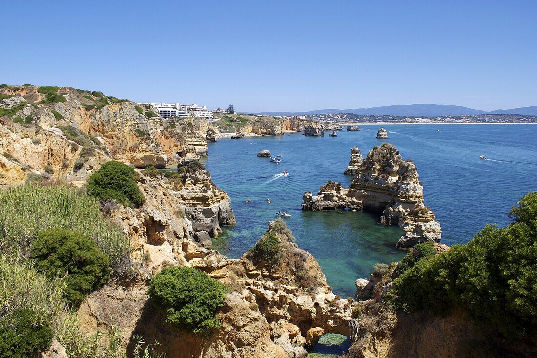 Cliffs near Praia Dona Ana, Lagos, Algarve, Portugal, Europe