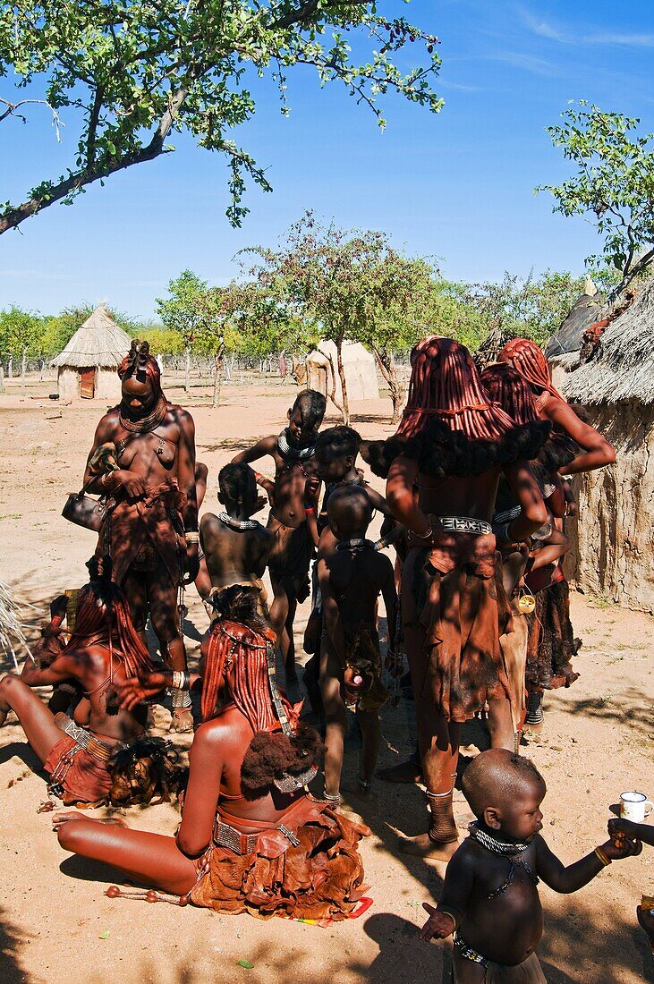 Himba people, Kaokoveld, Namibia, Africa
