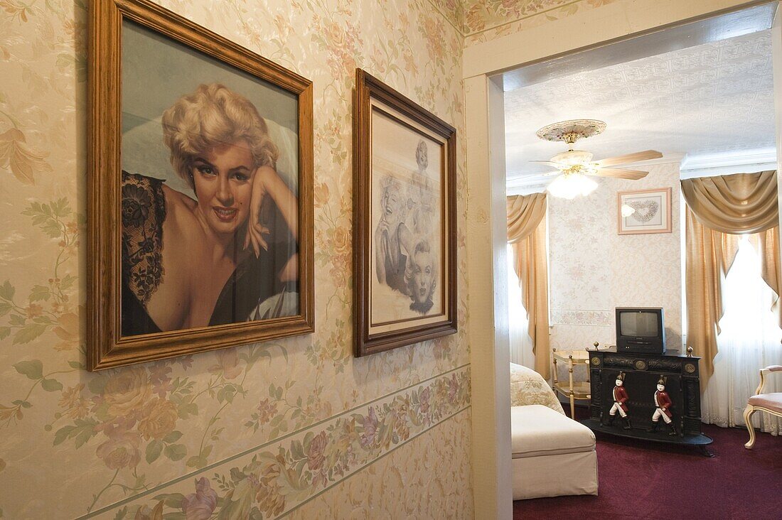 Marilyn Monroe's room at the Edith Palmer's Country Inn, a Victorian home built in 1863, Virginia City. Nevada, United States of America, North America