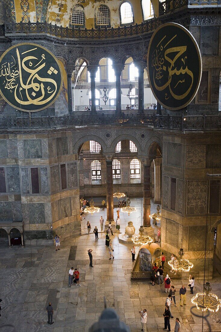 Interior of Haghia Sophia, UNESCO World Heritage Site, Istanbul, Turkey, Europe