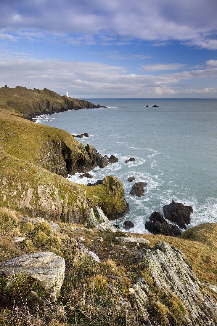 Start Point peninsula and lighthouse, South Devon, England, United Kingdom, Europe
