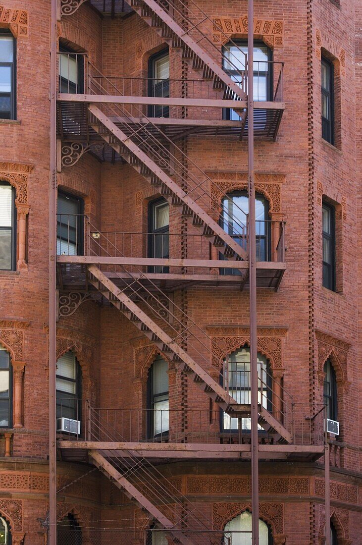 Fire escapes, Boston, Massachusetts, USA