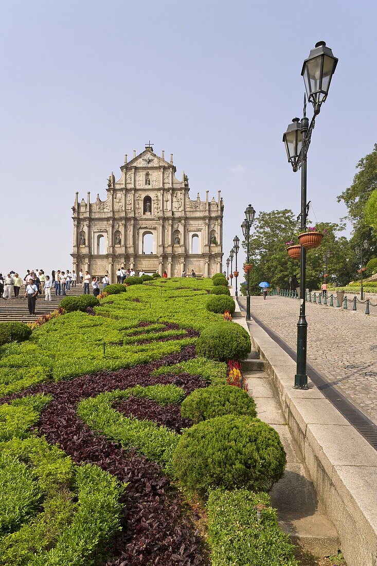 The ruins of Sao Paulo Cathedral (St. Pauls Cathedral) in central Macau, Macau, China, Asia